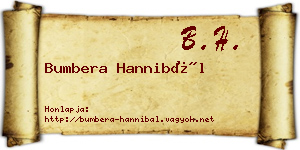Bumbera Hannibál névjegykártya